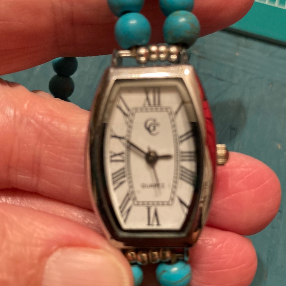 GC watch with stone bead stretchy band untested